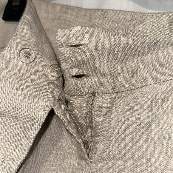 cream / beige Michael Michael Kors 100% linen pants size 8 - Picture 4 of 6